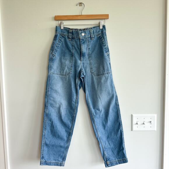 Old Navy High Rise OG Chino Straight Leg Denim Pants Blue XS - Picture 1 of 7